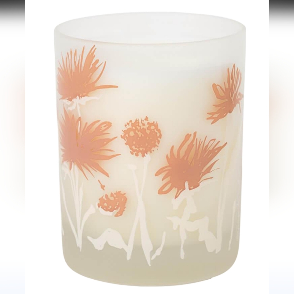 Vintage George's Briard Frosted  Pink and White Glass Candle Holder